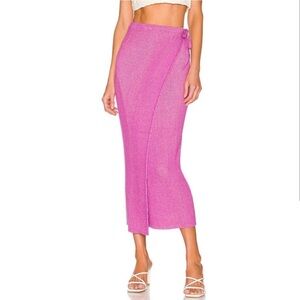 Free people pink ribbed pencil skirt